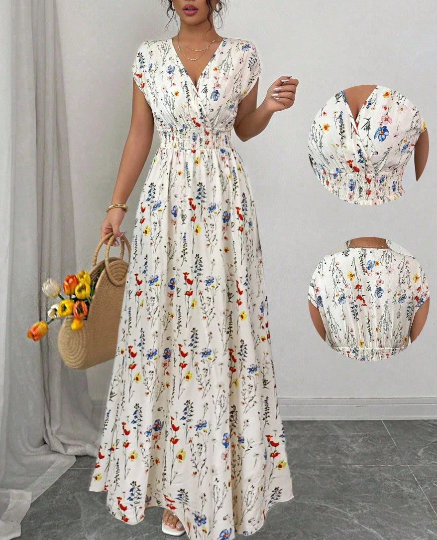 Robe à manches courtes lacé