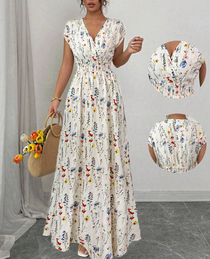 Robe à manches courtes lacé