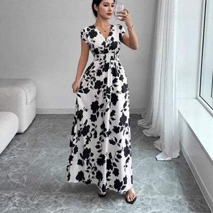 Robe à manches courtes lacé