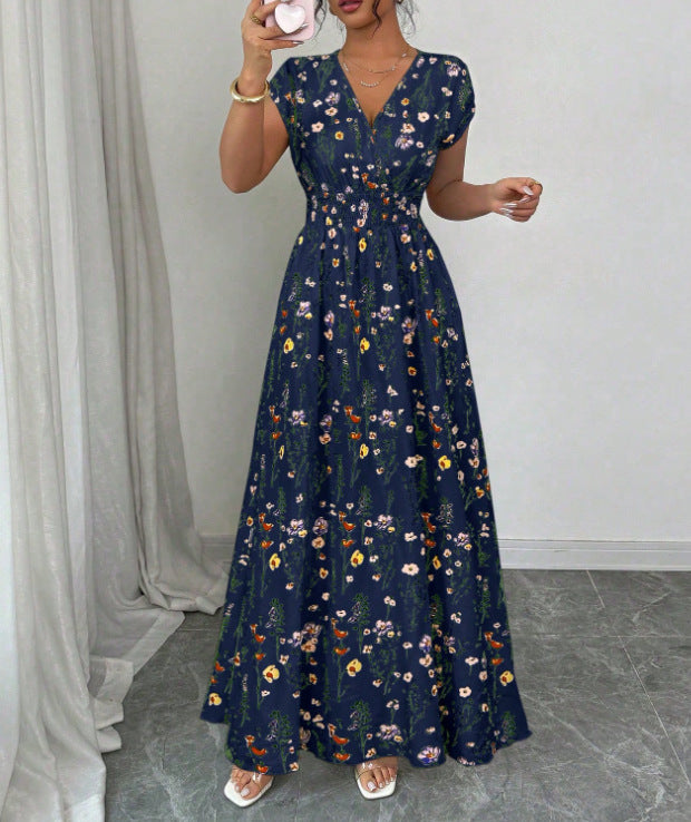 Robe à manches courtes lacé