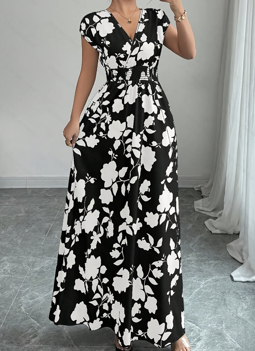Robe à manches courtes lacé