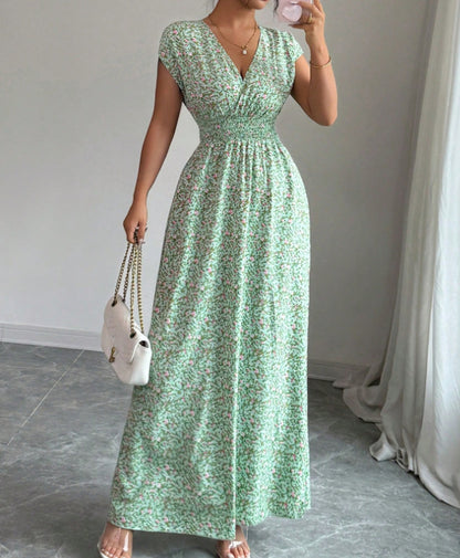 Robe à manches courtes lacé