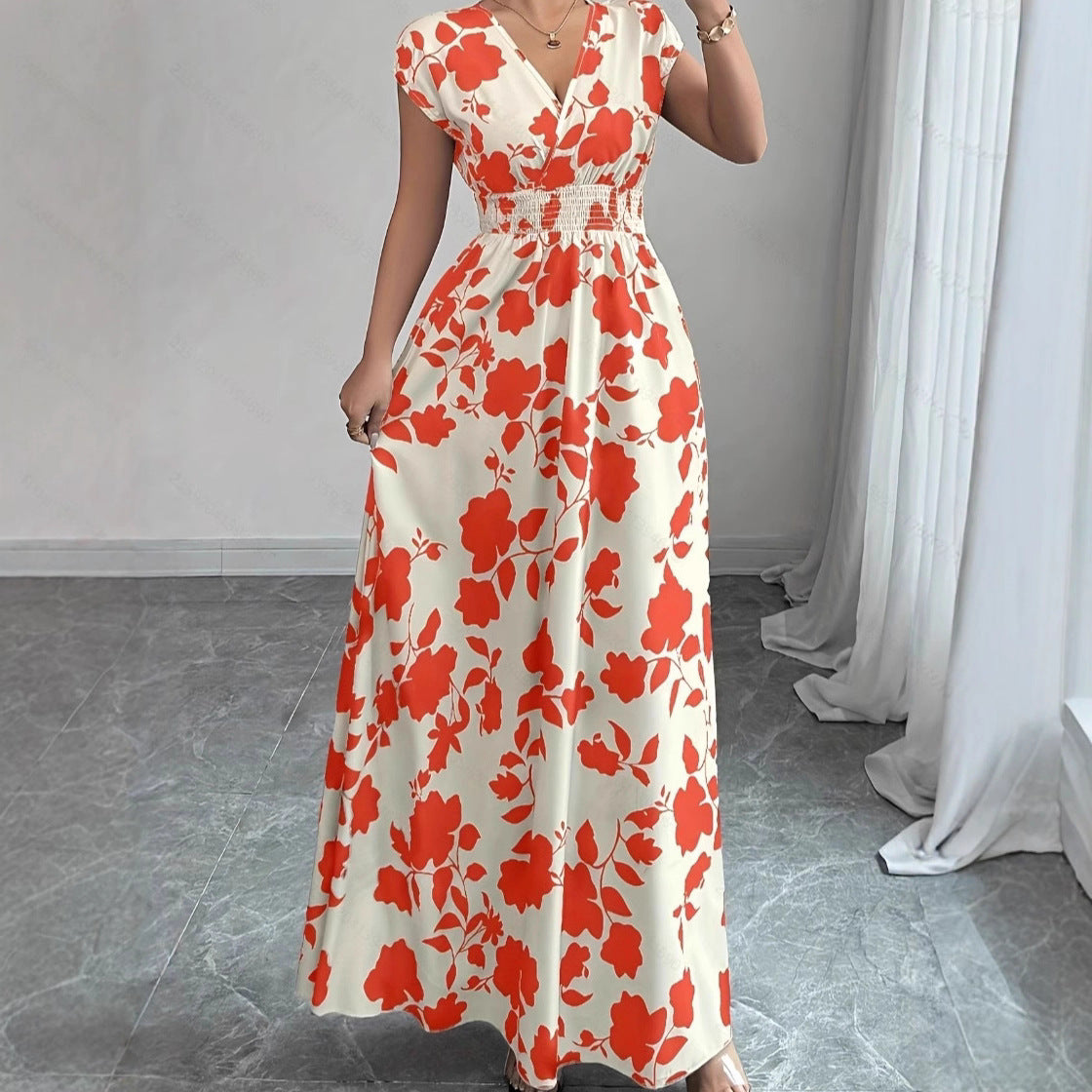 Robe à manches courtes lacé