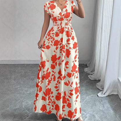 Robe à manches courtes lacé