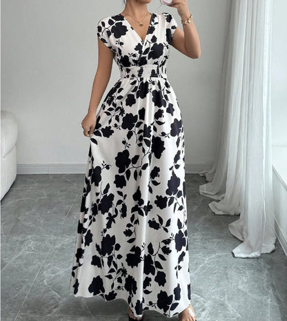 Robe à manches courtes lacé
